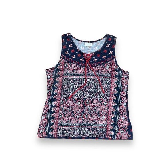 Dept 222 Paisley Bohemian Tassel Tank Sz M - Picture 3 of 12